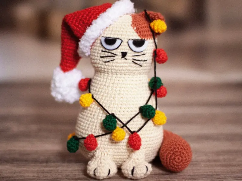 Crochet christmas amigurumi Christmas Cat tree (Handmade goods will be made by hand so the production time will be a little longer)