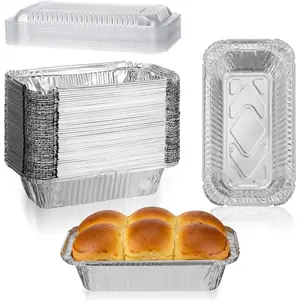 50 count Mini Bread Pan With , 1.5LB Disposable Foil Loaf Pans for Baking,  Tin Foil Pans To Go  Containers, Tins Bread Baking Pans for Cooking Heating Take Out Freeze Meal Prep