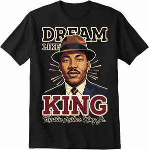 100% Cotton Unisex Black History Month Martin Have Dream Luther King Day Unity Supporter T-Shirt