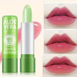 Aloe Vera Color Changing Lipstick - Long Lasting, Moisturizing, Waterproof Lip Care With Nutritious Plumper Tinted Lip Gloss Valentine's Day Gifts - 2 Pc Pack