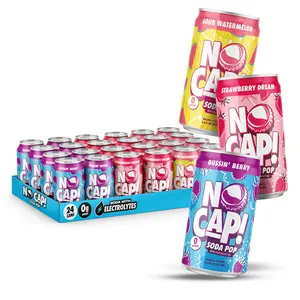NO CAP! Next Gen Soda Pop with Electrolytes for Hydration, Zero Sugar, Zero Calories, Caffeine-Free Soda, Vegan & Gluten-Free, 7.5 oz Cans 24pk (Variety Pack)