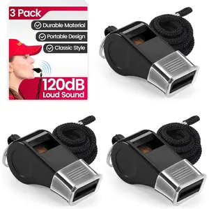 SPORTIC Whistle,3 Pack Durable Plastic Whistles with Lanyards – Loud Crisp Sound for Coaches, Referees, Training, Emergencies, and Outdoor Activities
