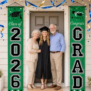 SummerVibes Graduation Decorations 2026, 70.87 x 12.60 Inch Class of 2026 Porch Banner, Congrats Grad Sign, Graduation Party Decor, Easy Setup Must-Have