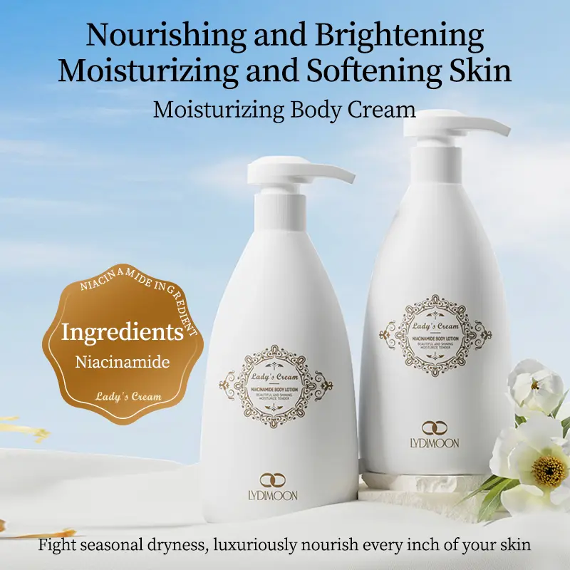 LYDIMOON Niacinamide Brightening Body Lotion | 48H Deep Hydration for Dry Rough Skin | Non-Greasy Long Lasting Fragrance Full Body Cream 500g poria coco