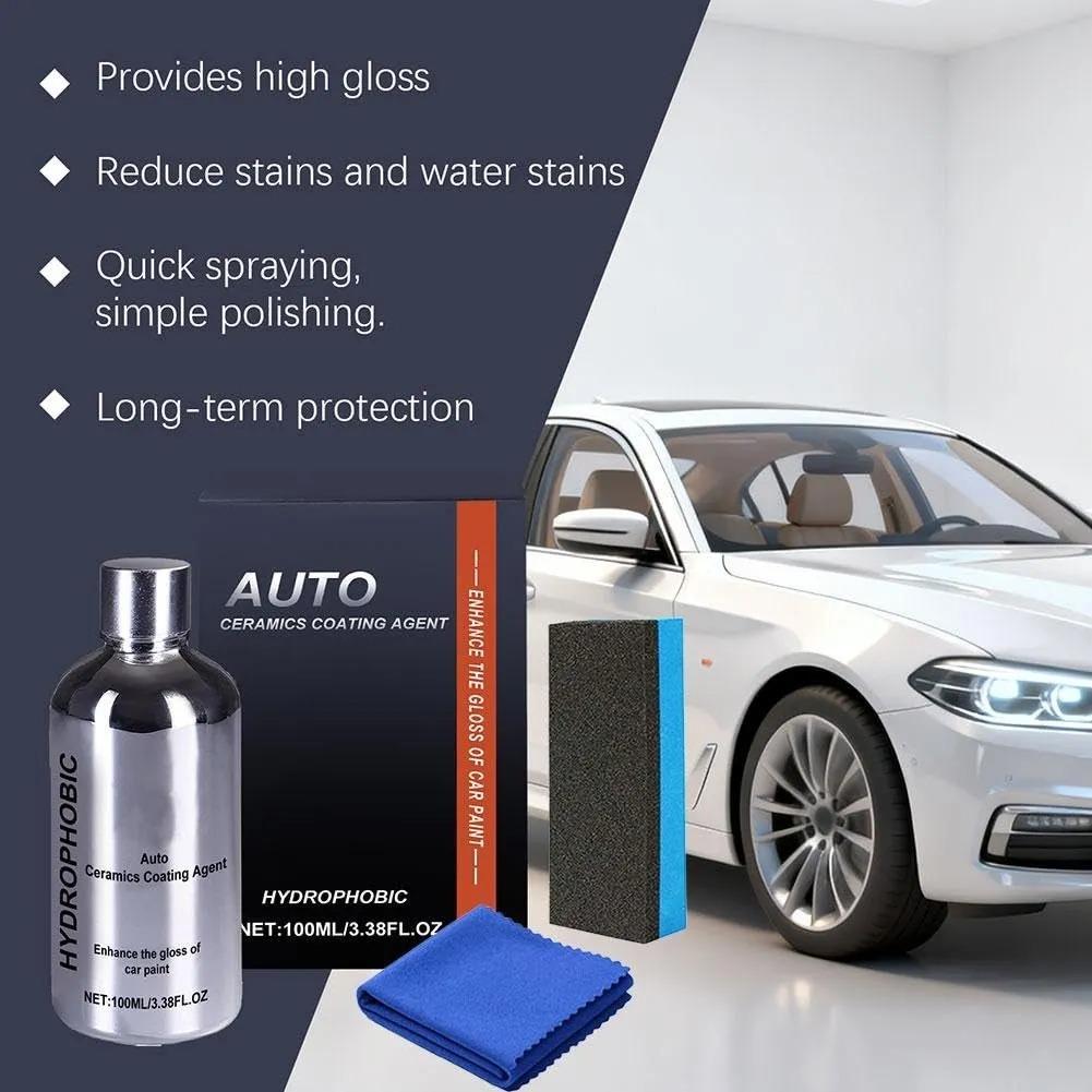 Auto Ceramic Coating Spray – Quick Shine & Long-Lasting Paint Protection for Cars | Easy DIY Car Care for Auto Repair, Garage Detailing & Outdoor Maintenance | Hydrophobic Gloss Coating for Car Paint, SUV, Truck