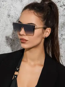 Women's Metal Frame Sunglasses, Trendy Casual Large Frame Sunglasses for Everyday Use, Fashion Accessories for Outdoor Activities