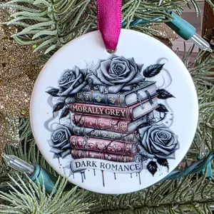 Morally Grey Dark Romance Booktok Ceramic Christmas Ornament