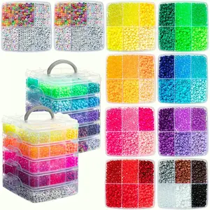 12000 count Pony Beads Bulk, 48 Colors Rainbow Kandi Beads for Crafts Bracelet Making Hair Braiding Kandi  Key Chains DIY Crafts Gifts (2 Pack)