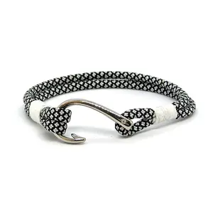 Black Diamond Nautical Fish Hook Bracelet 167