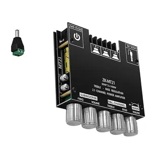 2.1 Channel Bluetooth Power Amplifier Board, 50W x 2 + 100W, Treble & Bass Control, DIY Bluetooth Speaker Home Theater Kit, HiFi Stereo Amp Module, Subwoofer Power Amplifier, Audio System Component