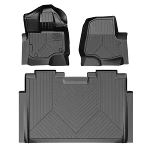 TPE Car Floor Mats Compatible with 2015-2024 Ford F150/F150 Lighting Supercrew/Crew Cab(First Row Bucket Seats Only),Not Fit Rear Seat with Under-Seat Fold Flat Storage