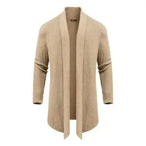 Men's Shawl Collar Long Cardigan Knit Ruffle Fashion Sweater Drape Cape Soft Matching Casual Basic Classic 100% Polyester Dry Clean Only Hand Wash Only Imported Knitwear KnittedGift
