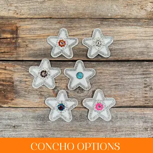 White Small Star Rhinestone Rosette - Assorted Conchos
