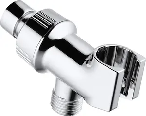 Universal Shower  Holder for Hand Held Showerheads, Adjustable Shower Arm Mount Bracket with Brass Pivot Ball, Shower  Connector - Chrome
