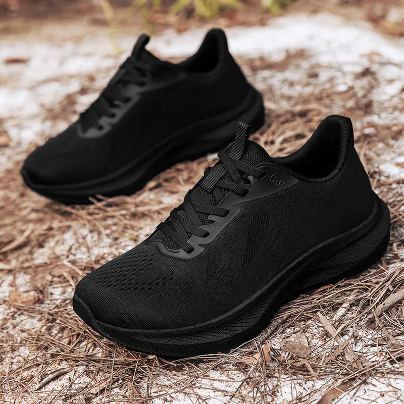 Men's casual black lace-up outdoor wide-toe sneakers, with rubber outsole, carbon insole, and a loose toe design suitable for men with wide or thick feet; wide-base men's sports shoes, running shoes, suitable for all seasons, unisex Footwear Closed