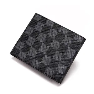 Superior Men’s Leather Wallet – Stylish Black Checkered Finish, Designed for Modern Elegance.
