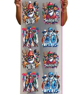 They Not Like Us Christmas 60 Inches DTF Gang Sheet Tee Shirt Decoration Festive Winter Design for Holiday Celebrations