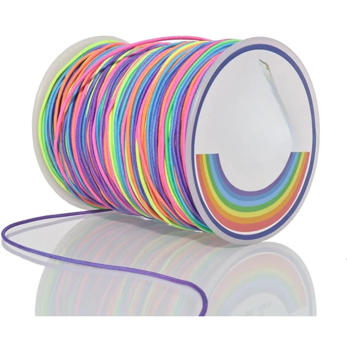 1mm Bracelet String Elastic String, 330 Feet Sturdy Durable Rainbow Elastic Cord for Bracelets, Jewelry Making, Necklaces, Beading and Crafts