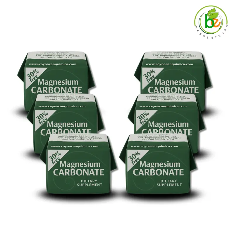 Coyoacán Química Magnesium Carbonate 6 Pack 7g Dietary Supplement 100% Natural Vegan Gluten Free Digestive Support Food Grade Powder Made in Mexico