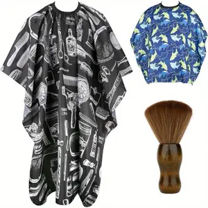 Professional Hair Cutting Cape with Neck Duster Brush, Hair Cutting Set, Simple and Easy to Use, Easy to Clean, Large Size and Small Size Hair Cutting Wrap Haircare Heatless