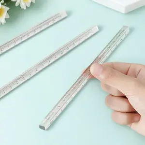 Ins Style Transparent Acrylic Geometry Triangle Ruler Set High Precision Drawing Tools for Students Eco Friendly Anti Slip Design Engineer Exam Study Must Have Drafting Ruler