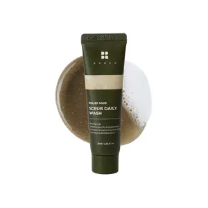 [Official Shop] BRMUD Relief Body Scrub Daily Wash 30ml - Soft gel texture gently exfoliates and hydrates the skin. Infused with volcanic mud and salicylic acid for smoother, clearer skin. Exfoliant, Moisture, Gentle, Pore, Cleanser Evening Blend