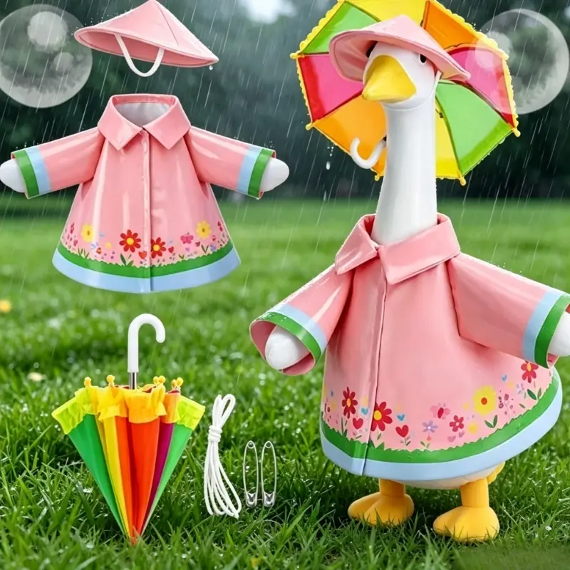 2026 New Release Lawn Goose Raincoat Set, Funny Garden Goose Rain Slicker Outfit, Waterproof Outdoor Statue Clothes, Spring Summer Patio & Yard Decoration, Unique Gift for Goose Lovers Outside