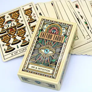 Unlock Your Destiny: Tattoo Tarot Card Game for Future Insights Themed Tarot Cards for Card Games and Collectors, Premium Paper Material