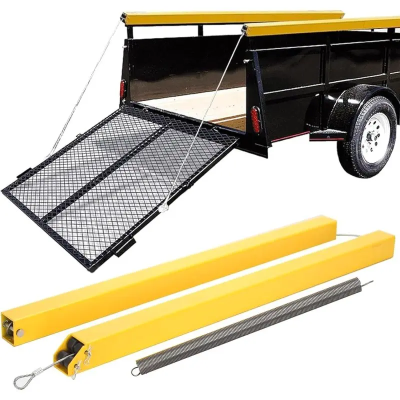 Tailgate Utility Trailer Gate Liftgate Ramp Lift 2 Sided Lift Assist System Fit for Open Utility Trailers Tailgate and Ramp New Upgrades, Yellow