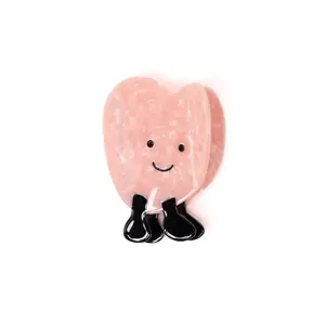 Jumping Heart Hair Claw – Pink Marble