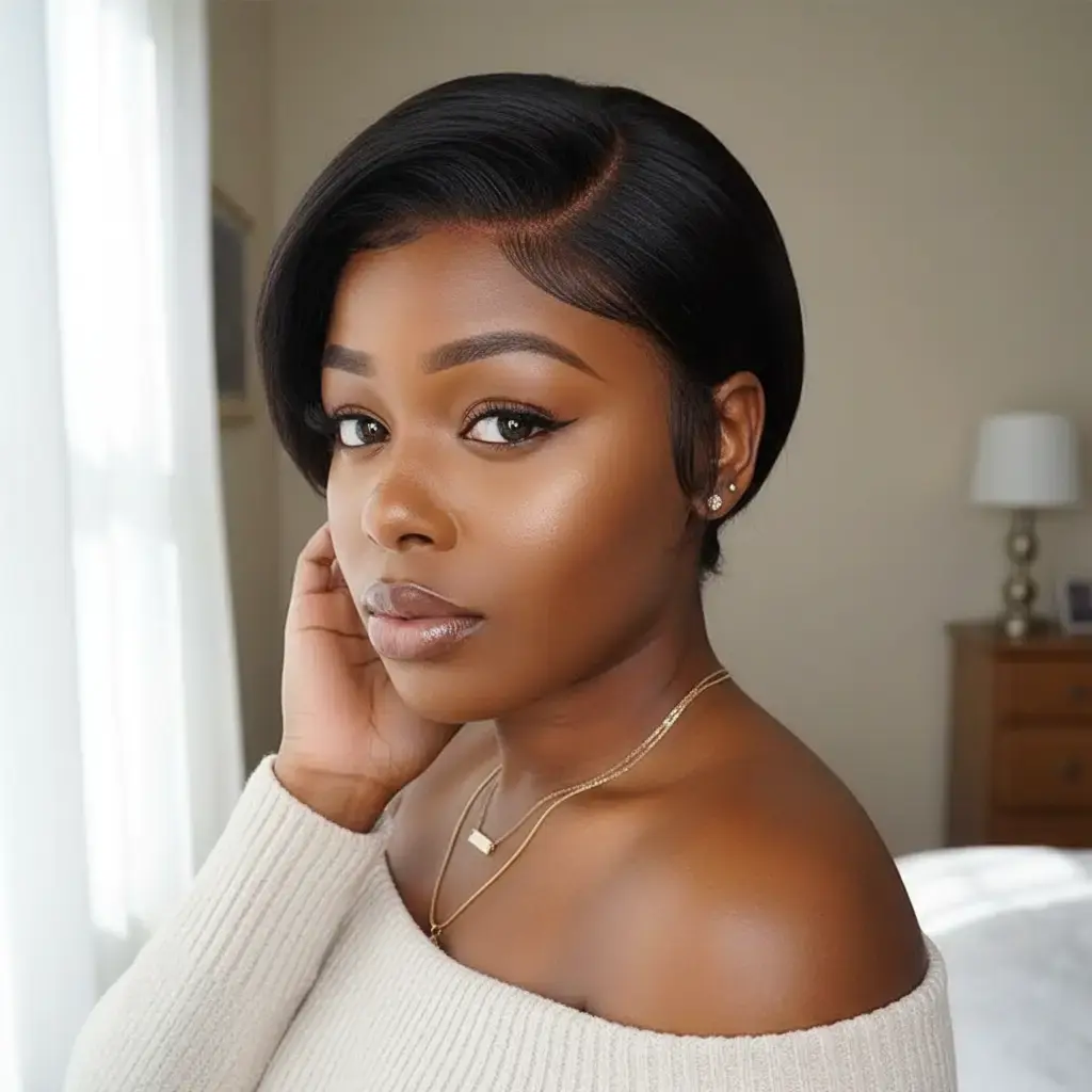 Human Hair T Part Lace Wig with 13X4X1 Lace Construction