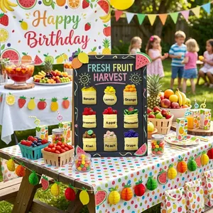 9-Piece Magnetic Fruit Decorative Stickers Set, 3D Realistic Design, Universal for Fridge Office Dormitory Storage Cabinets