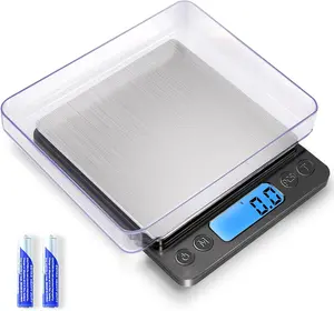 Digital Food Kitchen Scale Upgraded, 3000g/0.1g High Accuracy Mini Pocket Scale Measures in Grams and oz for Cooking, Baking, Jewelry, Tare Function,2 Trays, LCD Display (Batteries Included)