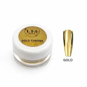 Gold Chrome Powder Nail Powder - Metallic Mirror Finish Ultra Fine Powder