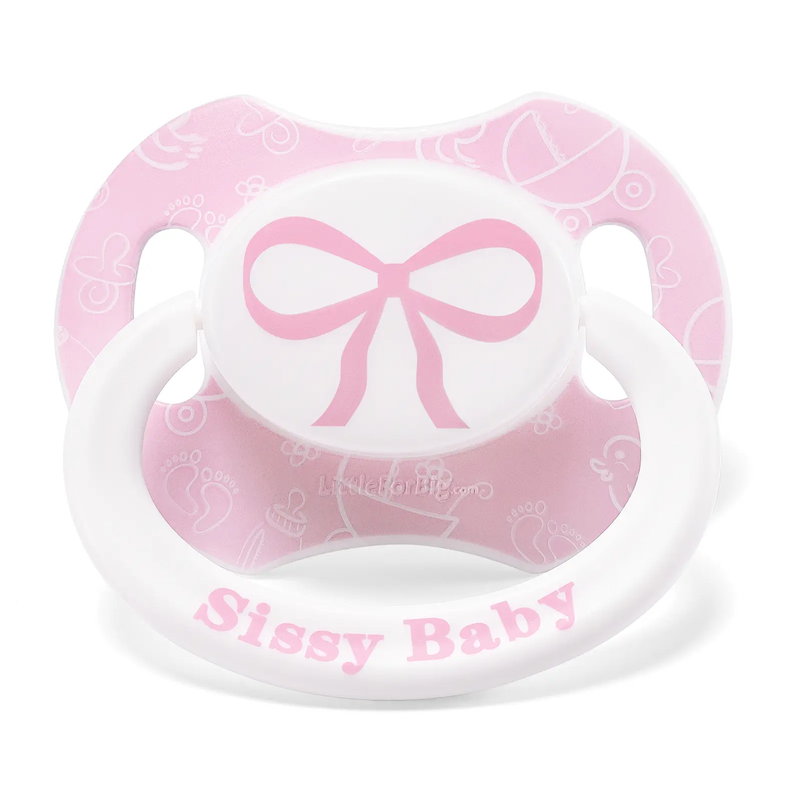 LittleForBig Bigshield Gen-II Adult Sized Printed Pacifier Sissy Baby Pattern Pink