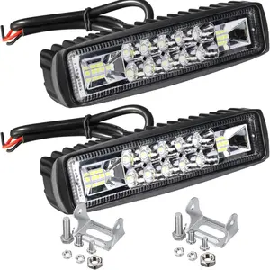 6 Inch Led Pods Light Bar Slim 12V/24V Driving Fog Light Waterproof Combo Flood Spot Lights for Trucks Off Road ATV UTV Golf Cart Trailer 2 Pack