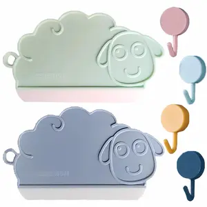 2 Pack Small Silicone Scraper with 4 Hooks Mini Water Scraper for Sink Window Glass Shower Mirror