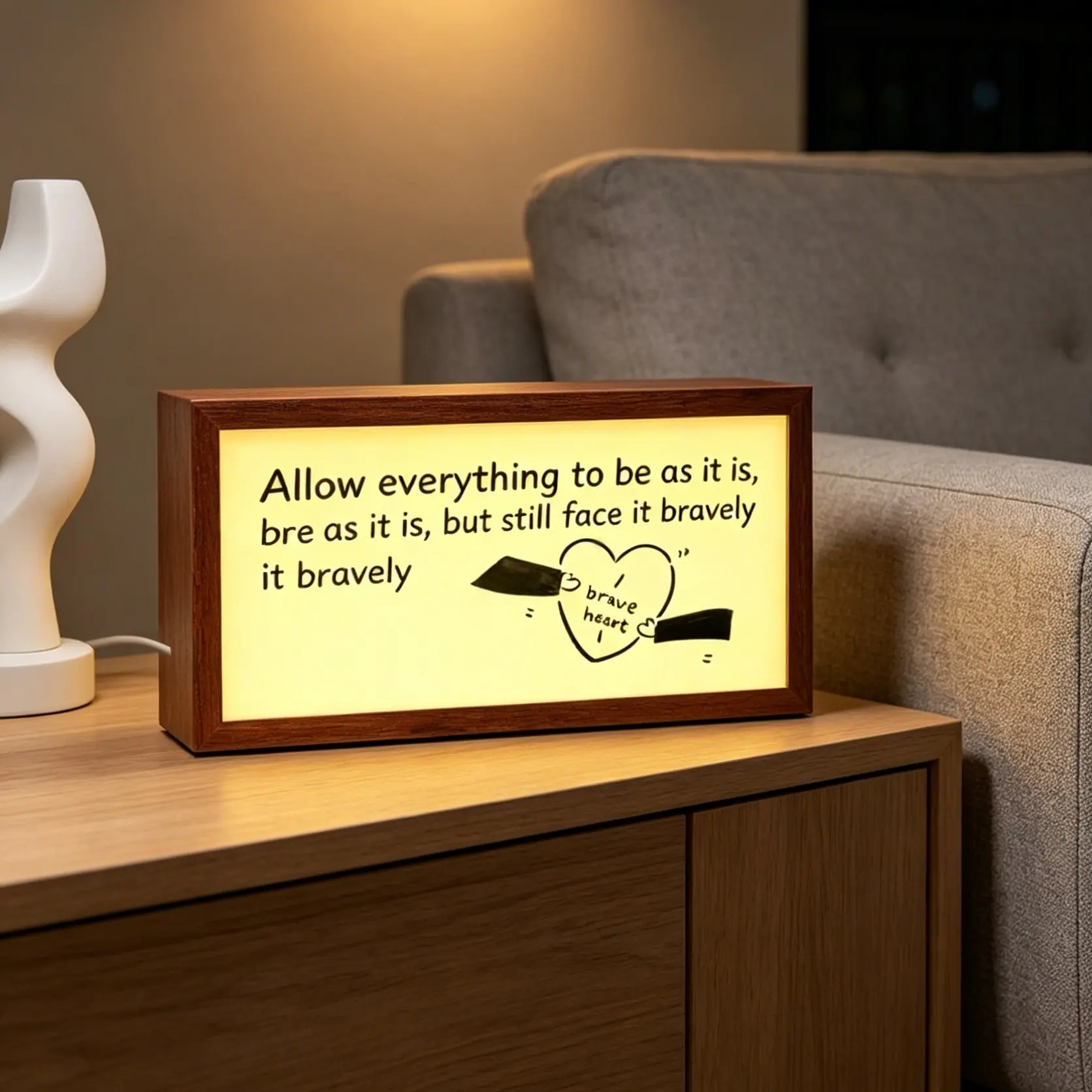Home Atmosphere Night Light, Adjustable Switch, Acrylic Dustproof Design, Multiple Light Sources, Tabletop Candle Light, Gift Idea