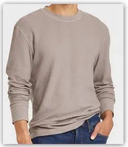 Goodfellow & Co Men's Long Sleeve Thermal Waffle Knit Shirt Warm Grey - Size XXL