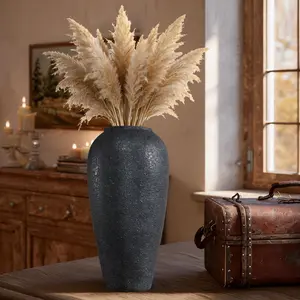 Handmade Ceramic Table Vase with Granular Texture Matte Finish Mottled Glaze Simple Natural Texture Minimalist Style Decor Piece for Home Decor