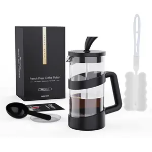 Mini French Press Coffee Maker, 12 oz, Camping Coffee Press Pot, Small French Press, Tea and Frothed Milk Press (Black, 12 oz)