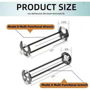 Sink Wrench Plumbing Tool for Tight Spaces, Multifunctional Sink Wrench Faucet Tool with Durable Alloy Steel, Hex Spanner Universal Plumbers Tool for Plumbing