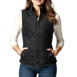 NY Threads Women's Puffer Vest Lightweight Quilted Sleeveless Padded Stand Collar Zip-Up Winter Outerwear Jacket