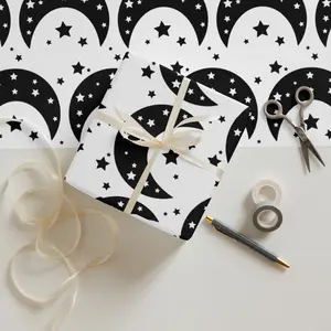 Celestial Moon Stars Wrapping paper sheets