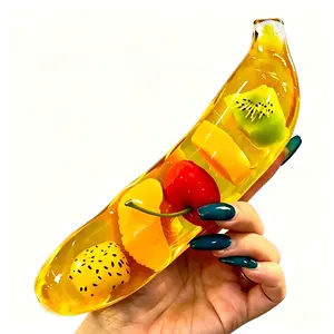 2026 New Banana Fidget Toy, Clear Fruit Water Filled Squishy Toy, Soft Stretchy Stress Relief Squeeze Toy, Sensory Anxiety Relief Toy for Kids Adults