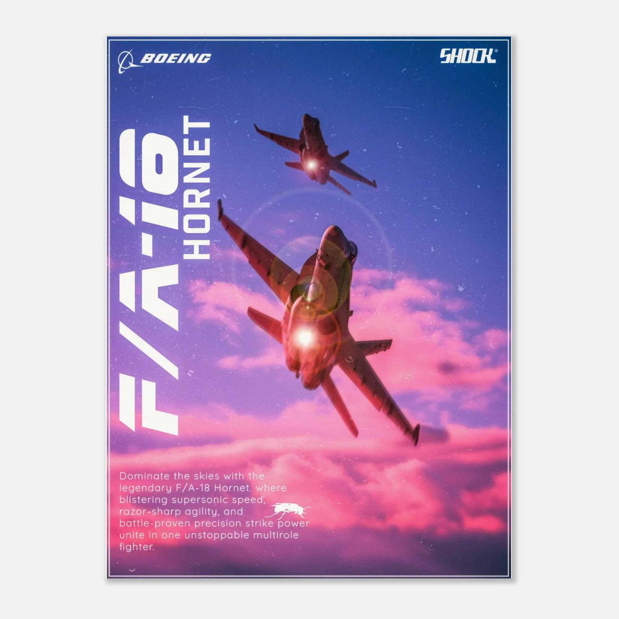 Boeing F/A-18 Hornet Poster, Modern Graphic Design of Iconic Aviation
