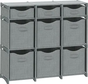 9 Cube Closet Organizers, Includes All Storage Cube Bins, Easy To Assemble Storage Unit With Drawers | Room Organizer For Clothes, Baby Closet Bedroom, Playroom