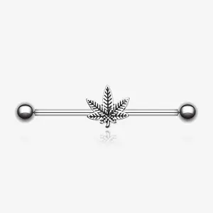 Weed Leaf Industrial Barbell