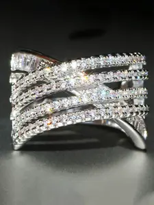 1 PC Gorgeous Cubic Zirconia Ring For Women For Wedding Engagement Anniversary Party Jewelry Valentine's Day Gift