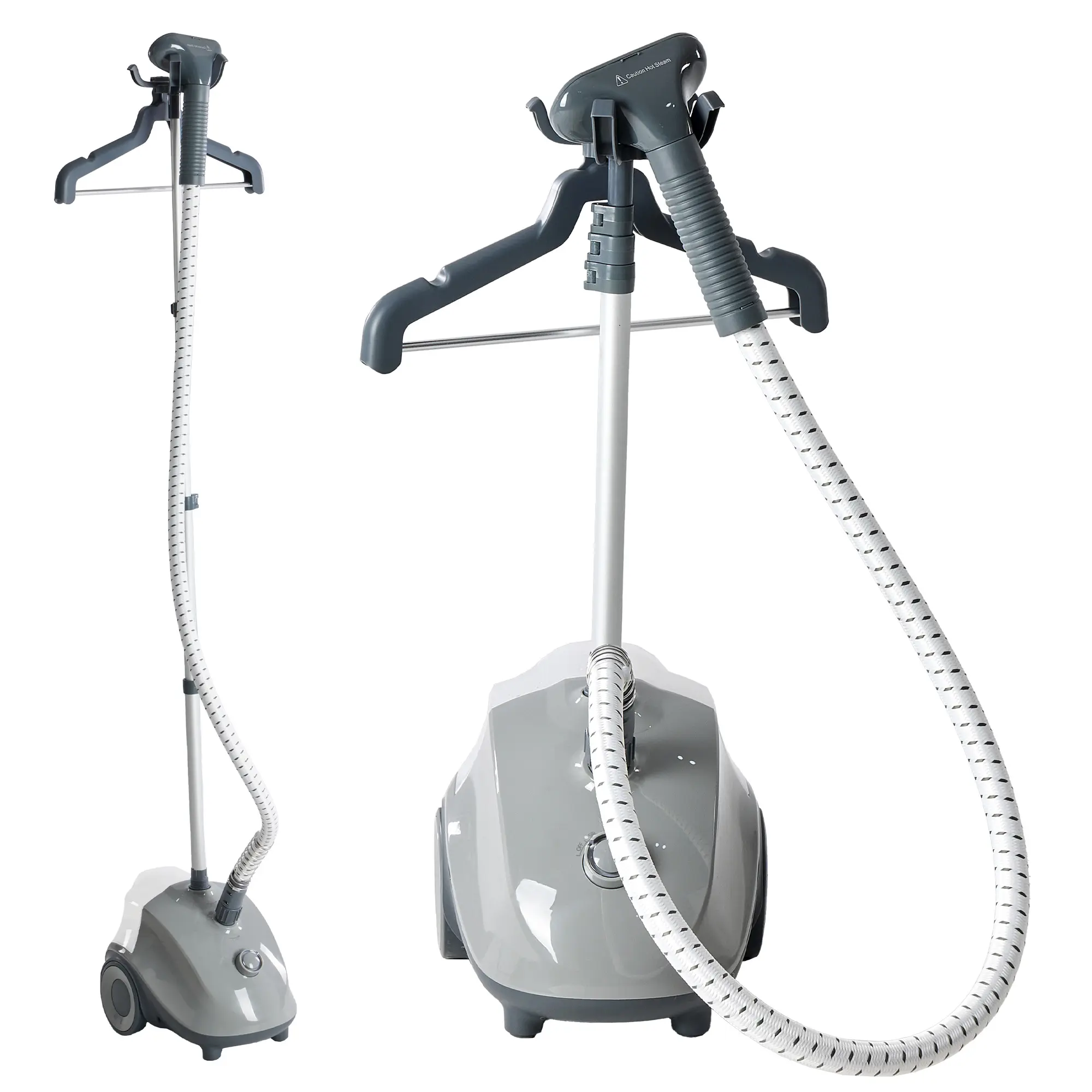 XL Standing Fabric Steamer-Professional Wrinkle Remover Heats in 45 Seconds and provides 55 minutes of continuous wrinkle-removing steam,1.7L Water Tank for 1 Hour of Steaming; Easy-Roll Wheels,Garment Hanger & Fabric Brush,1500-watt efficiency vertical